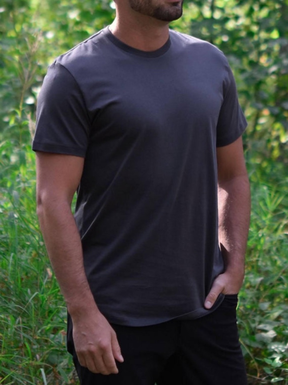 100% Pima Cotton Project Life Men’s NSB (Not So Basic) Tee in Obsidian